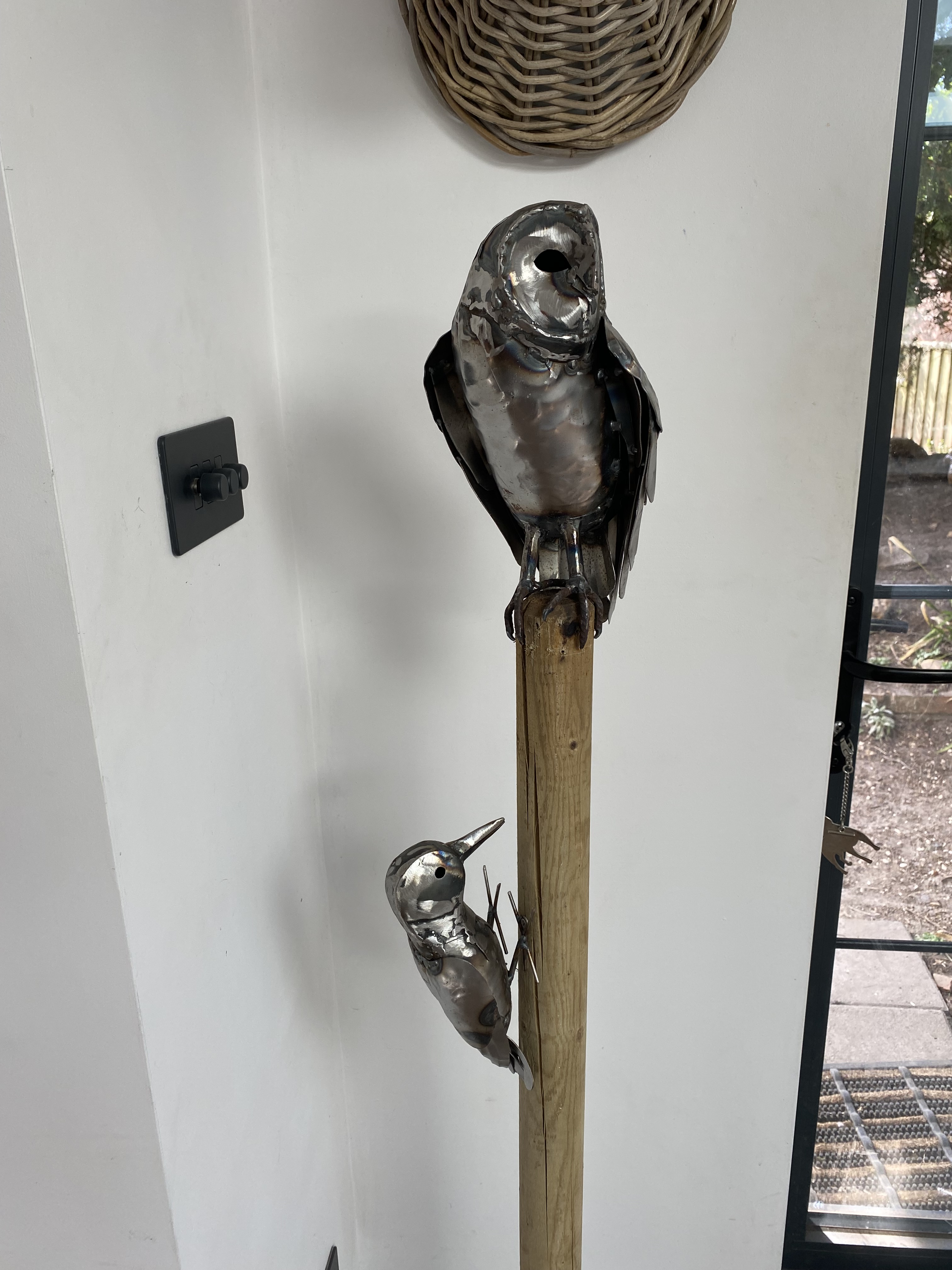 Stainless steel owl
Mild steel owl
Metal owl sculpture in sitting pose